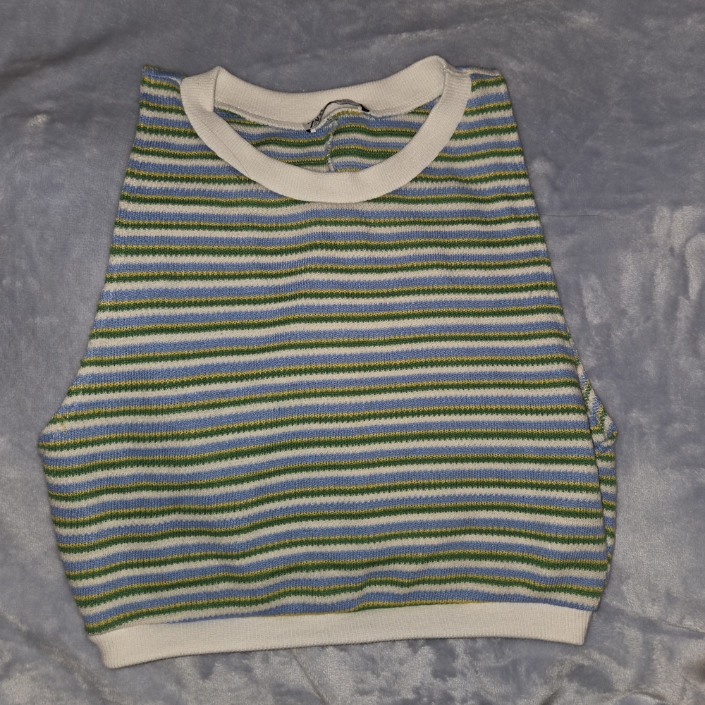 Zara Multicolor Striped Knit Top